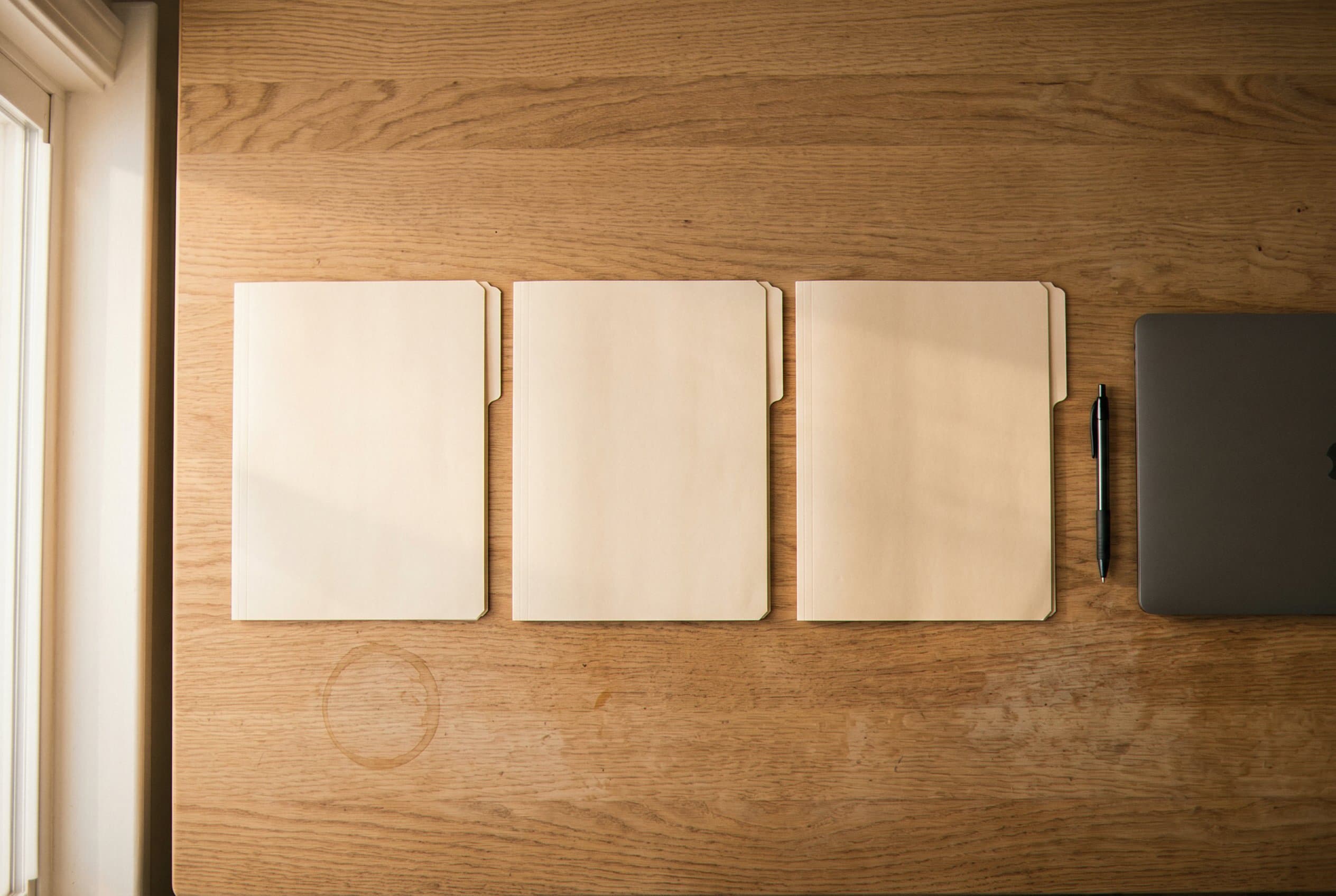Organized paperwork neatly arranged