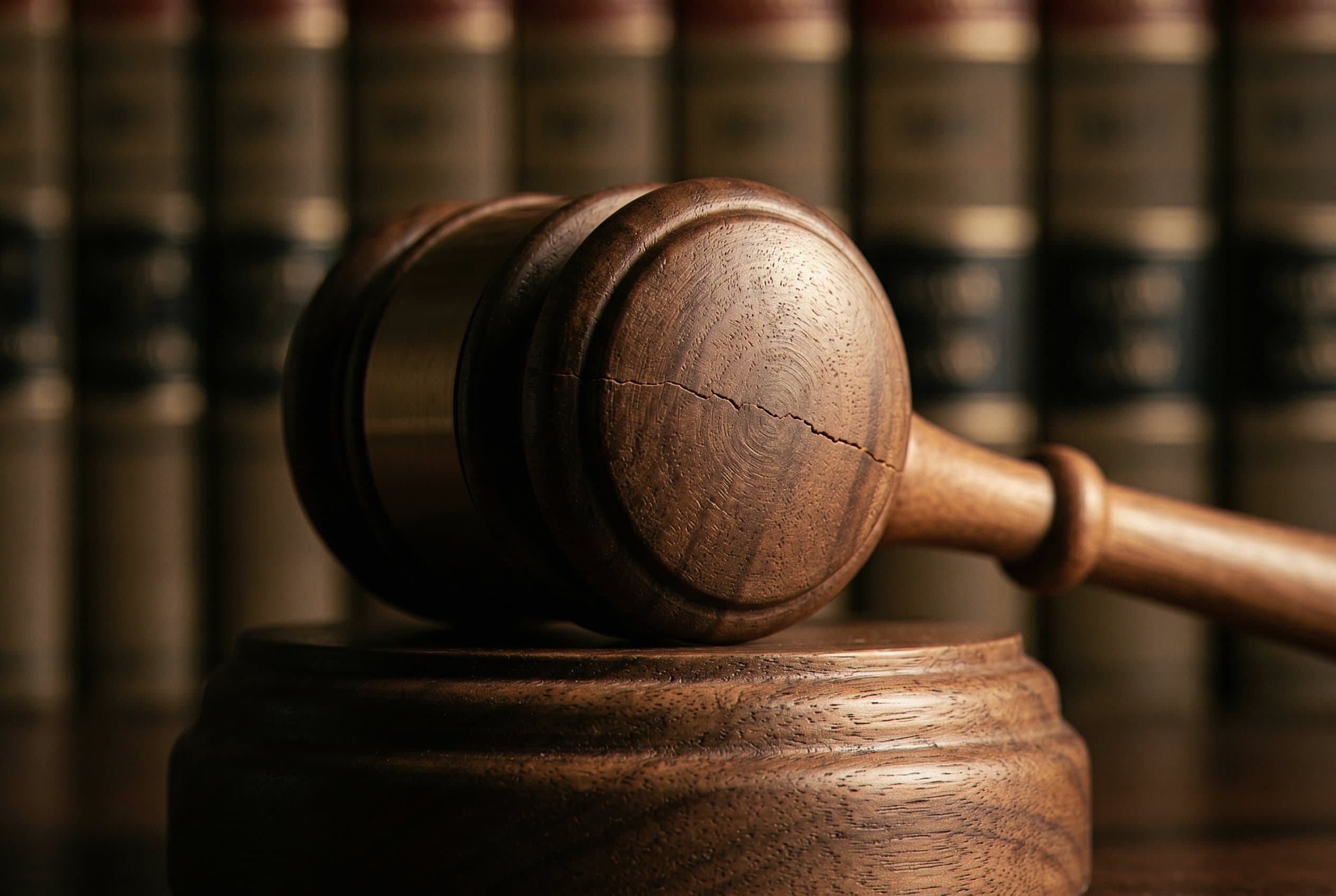 Gavel detail in close focus