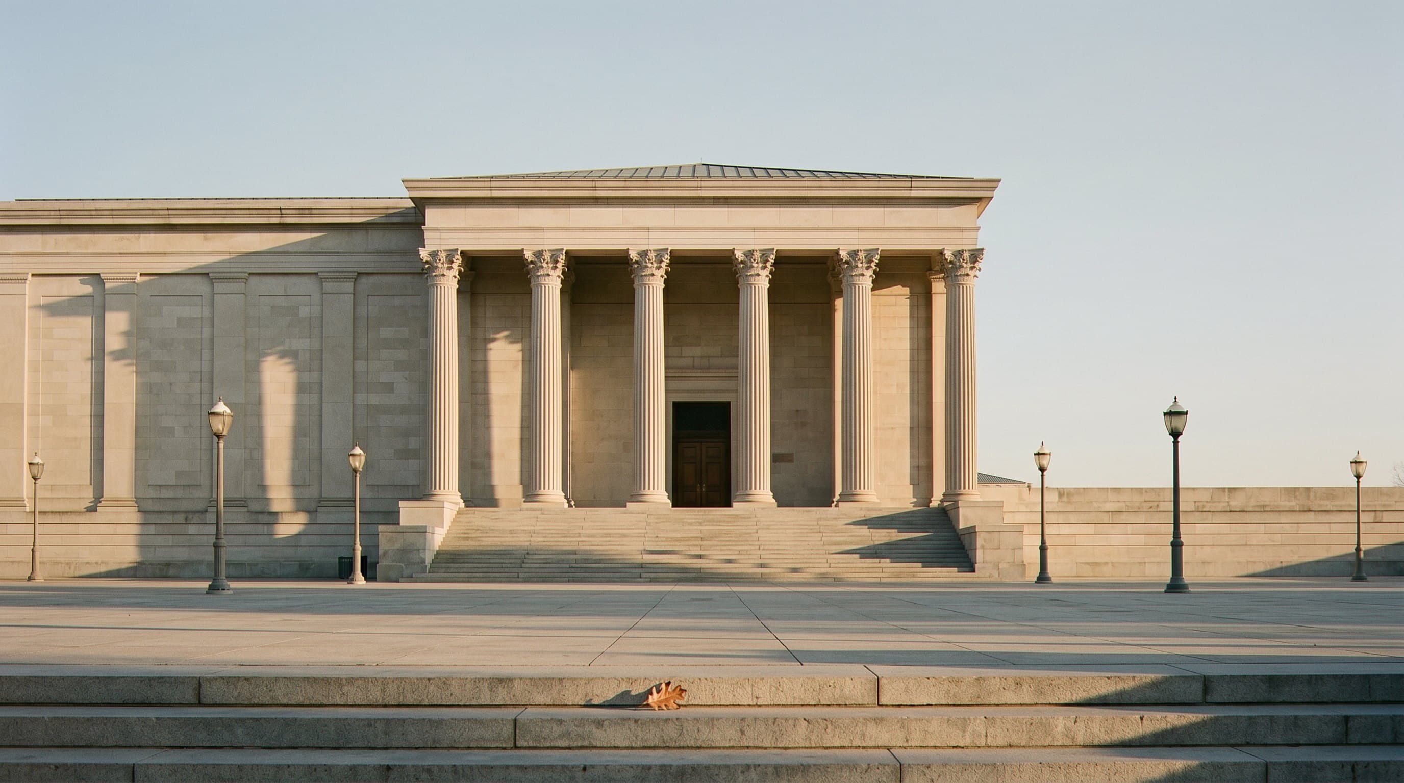 Courthouse exterior in morning light
