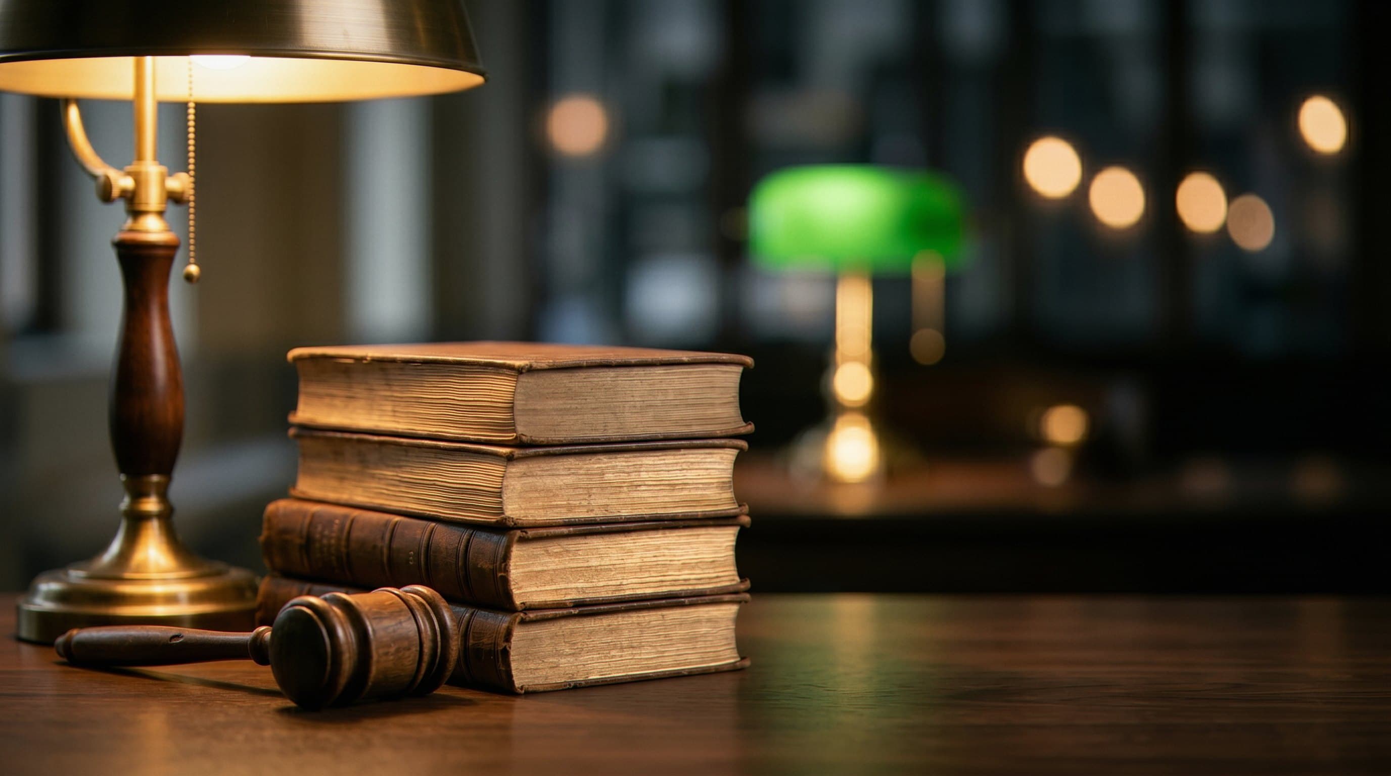 Law books and gavel symbol