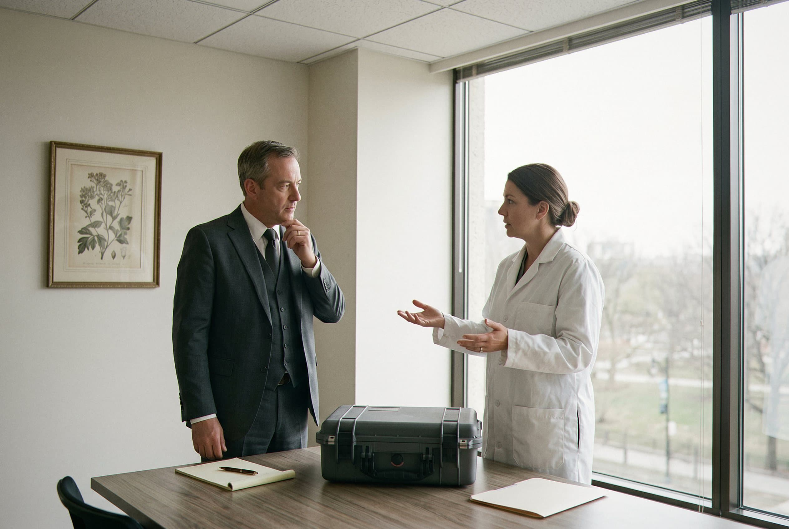 Expert discussing test results