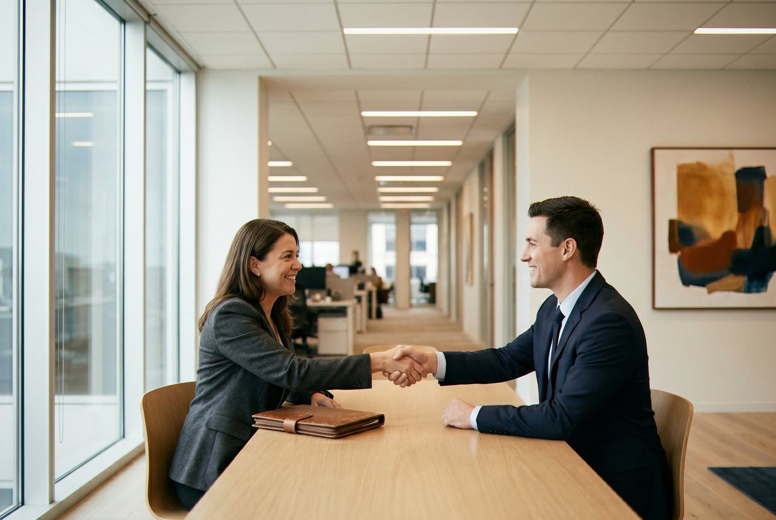 Person in job interview situation