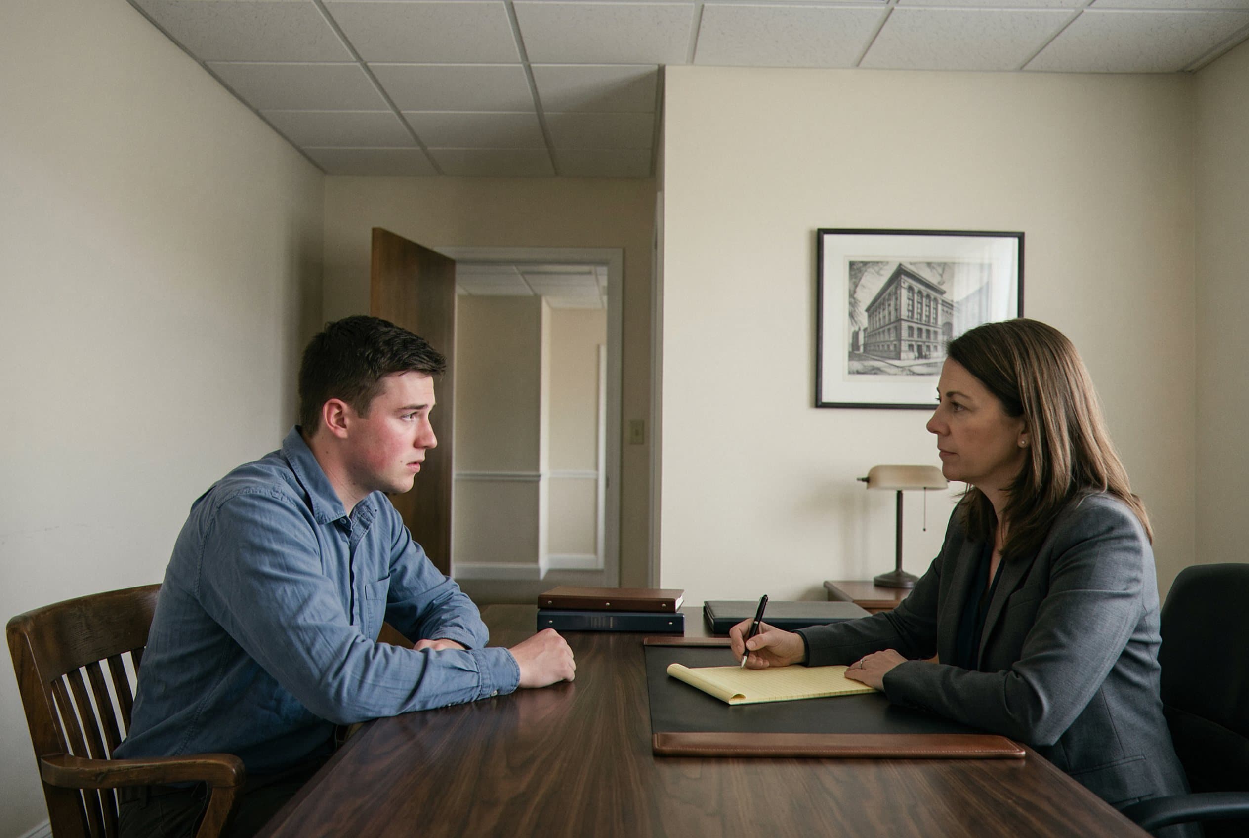 Attorney and client in legal consultation