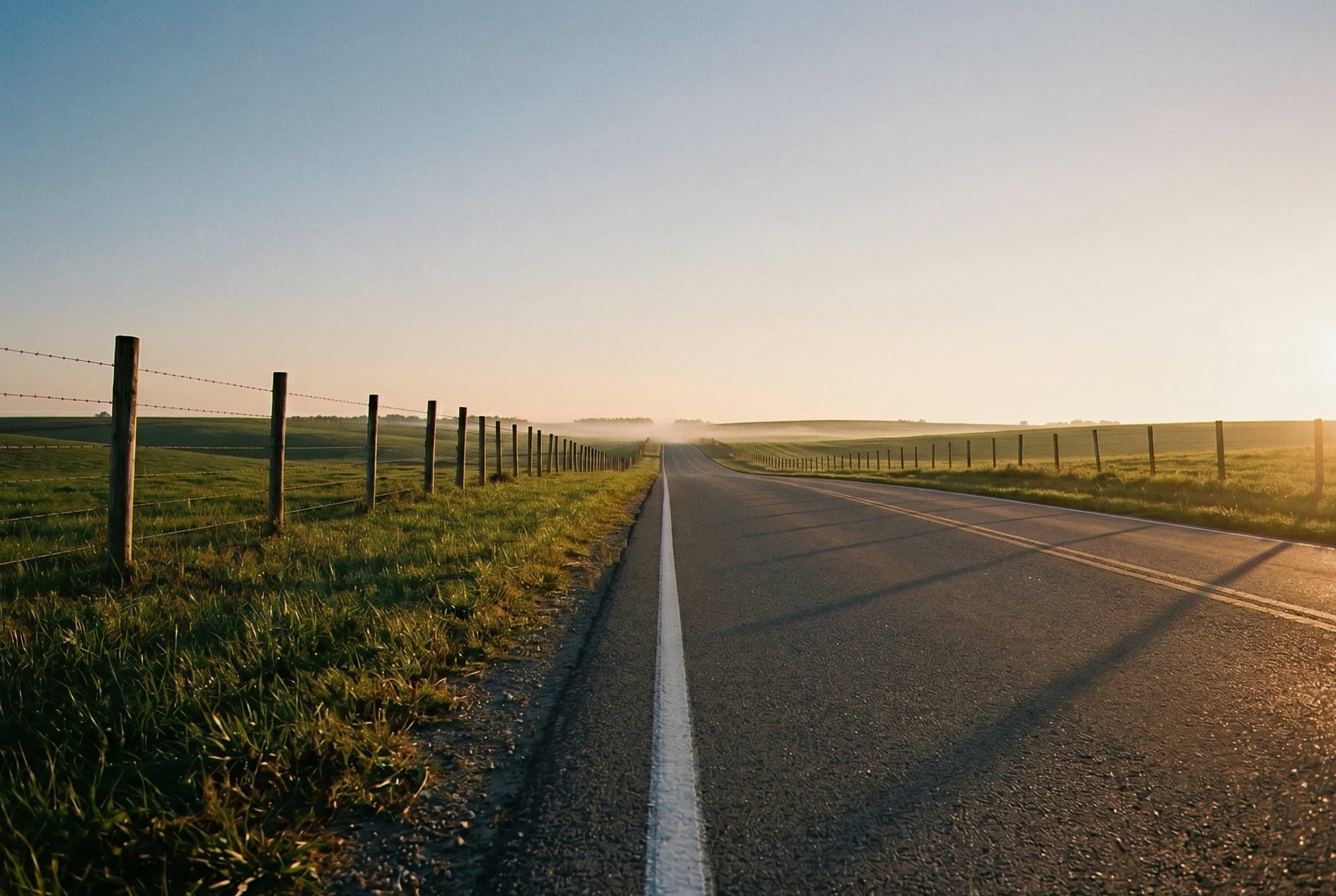 Open road in morning light