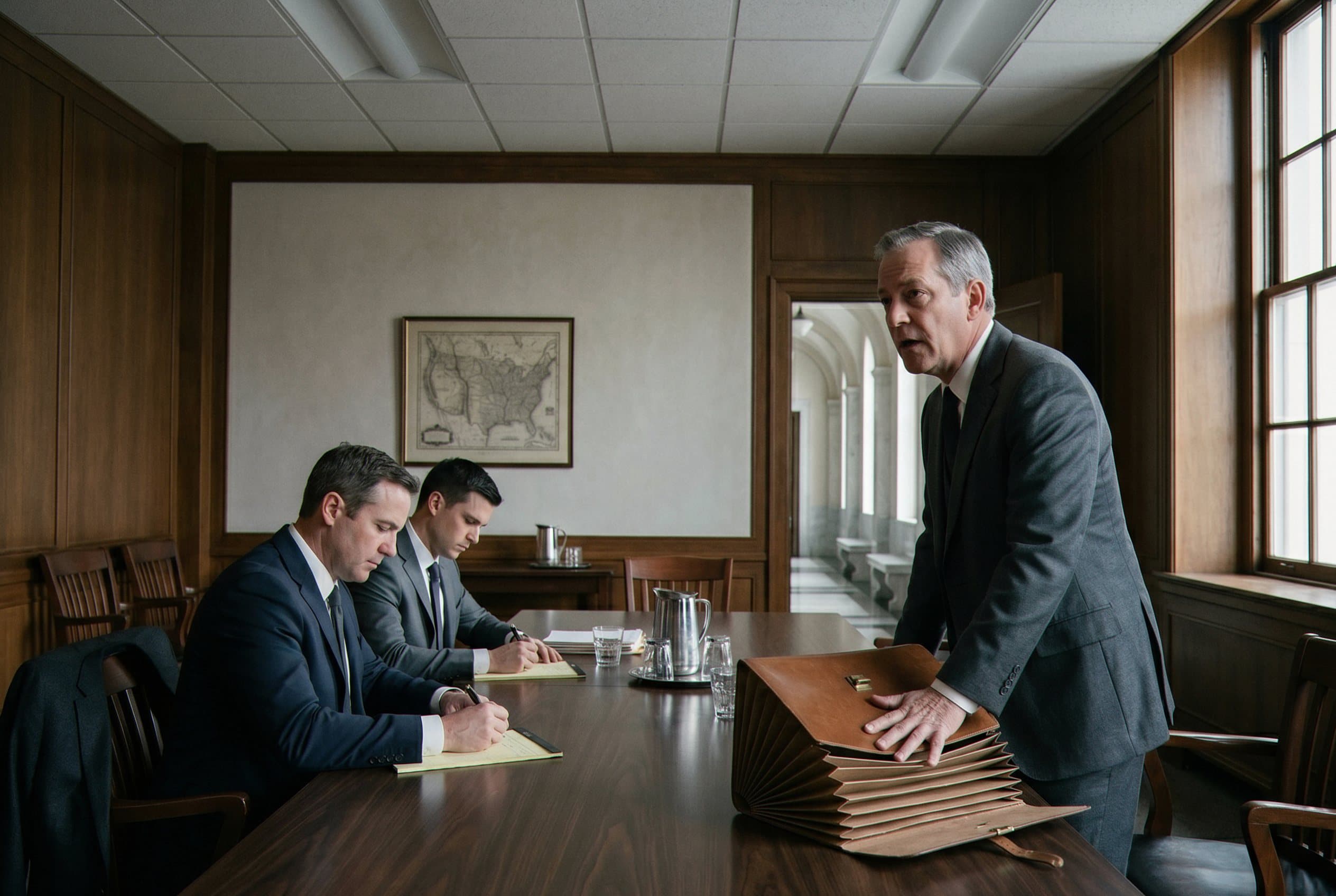 Attorney discussing serious case strategy